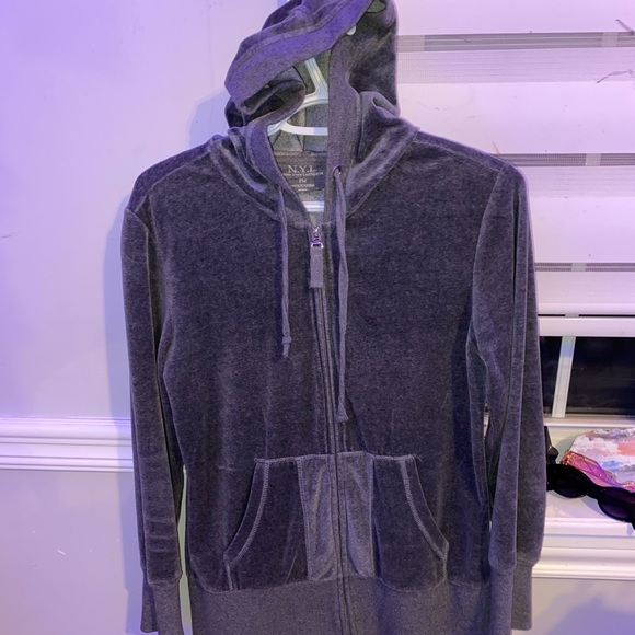 Velvet Gray Zip Up - Picture 3 of 3